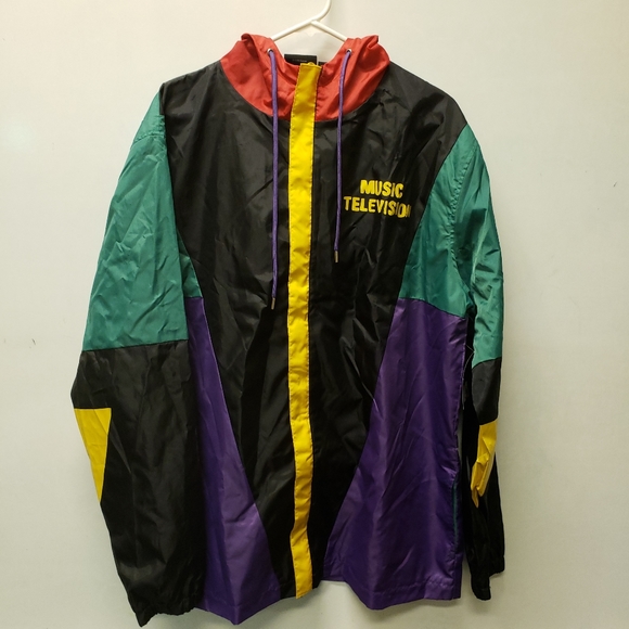Nwt Multicolor Mtv Windbreaker Jacket 